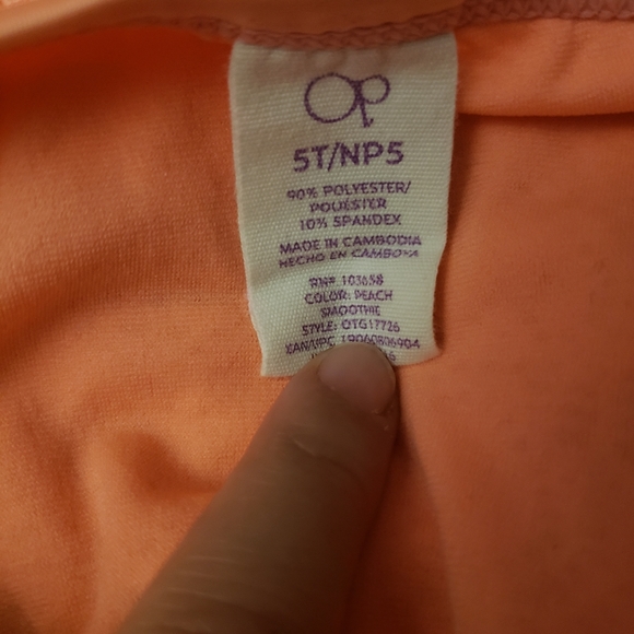 OP Girl's Peach Bikini 2 piece Set - Picture 5 of 6